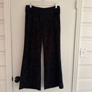 The Limited Black Textured Wide-Leg Pants